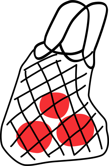 Sacchetto di corda con frutta PNG, SVG