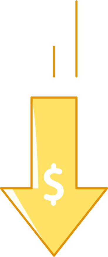 Yellow dollar arrow PNG, SVG