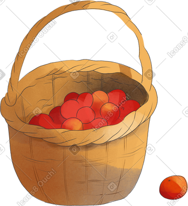 Basket of red apples PNG, SVG