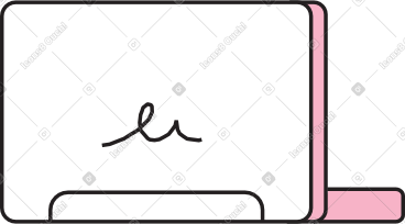 Pink open laptop PNG, SVG