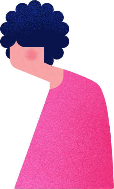 Woman in a pink dress with dark hair PNG、SVG