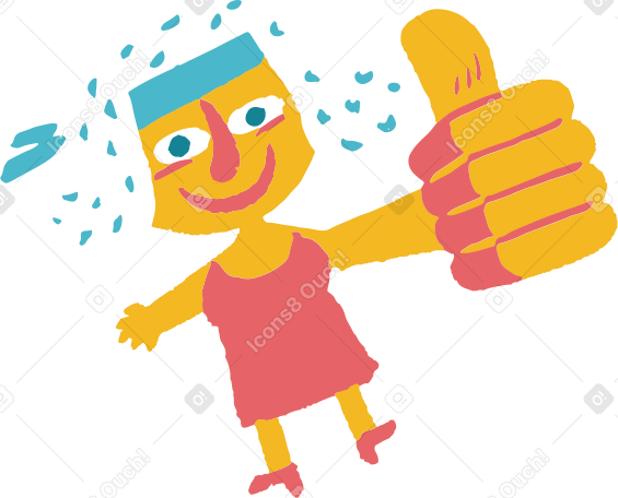 woman shows thumb up PNG, SVG