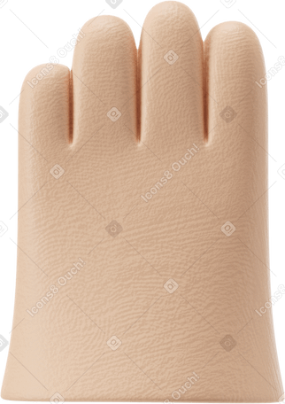 3D Left hand's palm without thumb Illustration in PNG, SVG