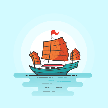 Junk boat Illustration in PNG, SVG