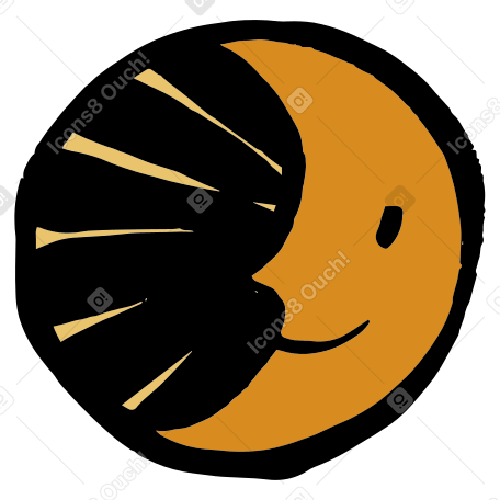 smiling crescent Illustration in PNG, SVG