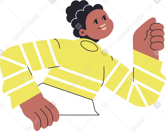 girl in yellow striped shirt torso Illustration in PNG, SVG