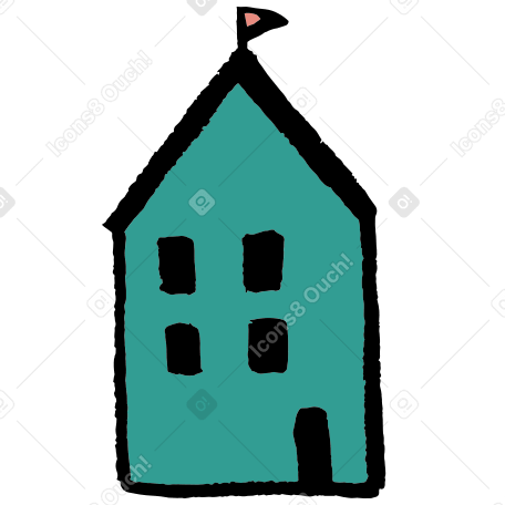 Зеленый дом в PNG, SVG