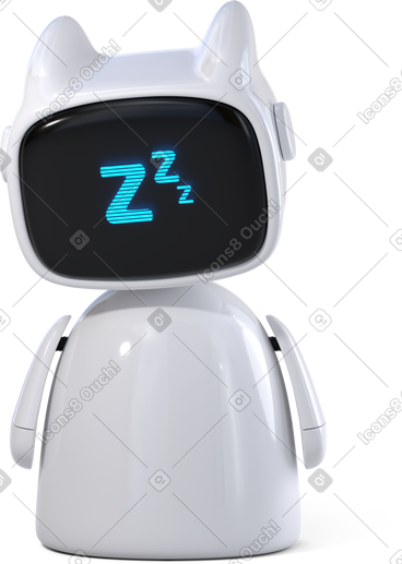 Robot assistant sleeping PNG, SVG