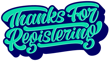 lettering thanks for registering with shadows text PNG, SVG