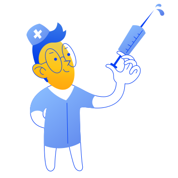 Nurse preparing a syringe for a shot PNG, SVG