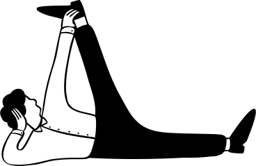 Mann legt sich mit erhobenem bein hin PNG, SVG