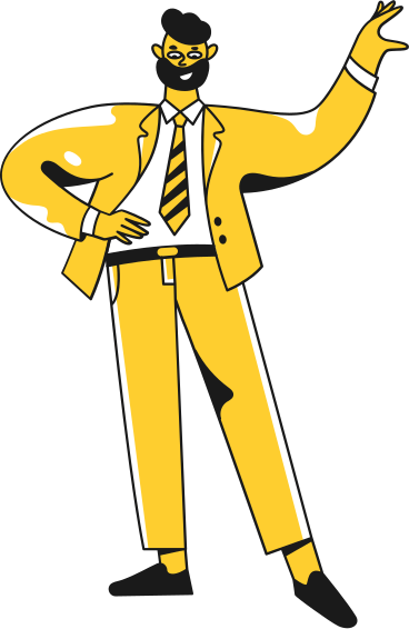 man in a suit animated illustration in GIF, Lottie (JSON), AE