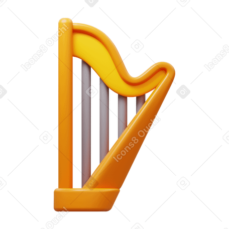 3D harp PNG, SVG