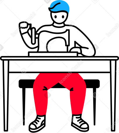 man sewing Illustration in PNG, SVG