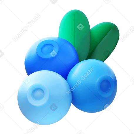 3D blueberry PNG, SVG