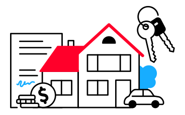 Illustration animée Assurance immobilière aux formats GIF, Lottie (JSON) et AE