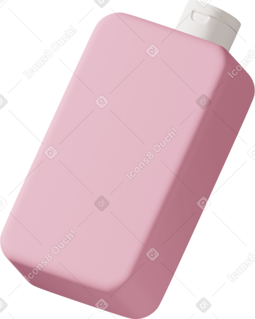 3D pink bottle of shampoo Illustration in PNG, SVG