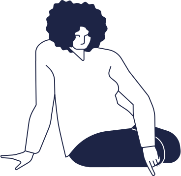 woman with afro hair is sitting on floor PNG, SVG