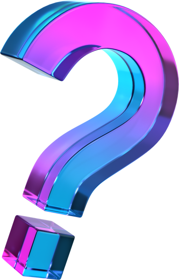 Gradient glass question mark PNG, SVG