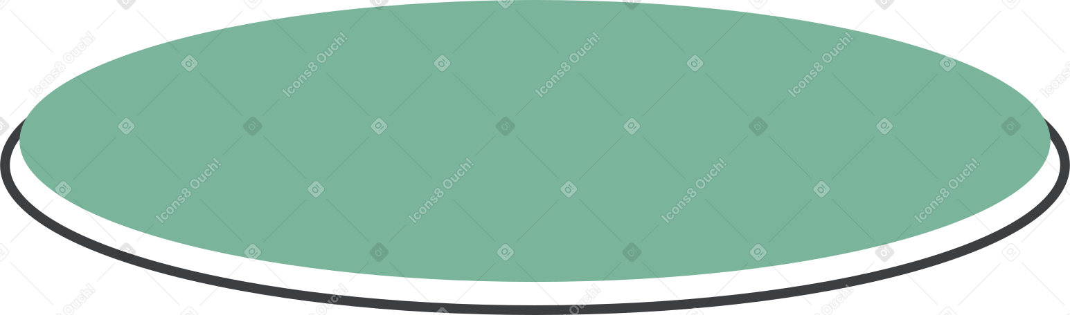 Зеленый овал с черным контуром в PNG, SVG
