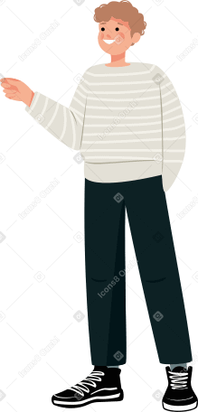 standing guy holding something in his hand Illustration in PNG, SVG