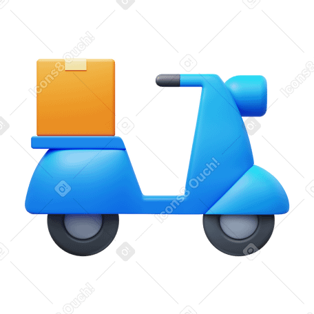 3D delivery scooter PNG、SVG