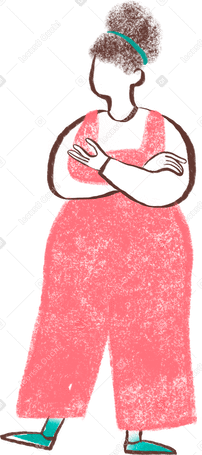 curvy woman standing with her arms crossed PNG、SVG