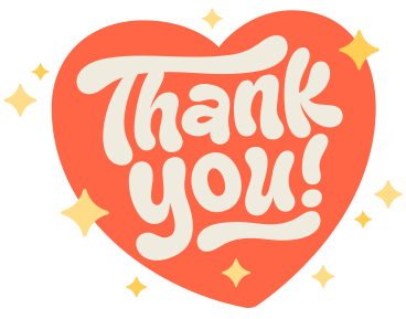 Lettering Thank You! with heart text PNG, SVG