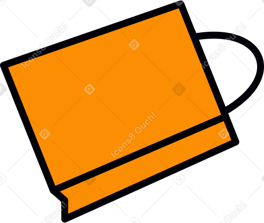 orange shopping bag PNG, SVG