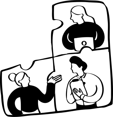 Squadra di persone in un puzzle PNG, SVG