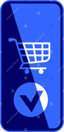 Carrito de compras en la pantalla del teléfono inteligente PNG, SVG