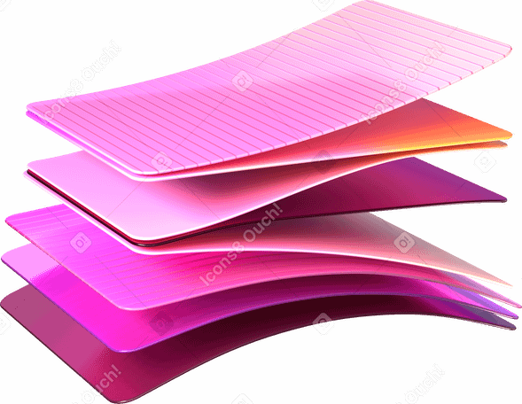3D floating plastic cards PNG, SVG
