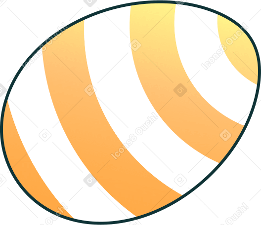 Uovo di pasqua a strisce gialle PNG, SVG