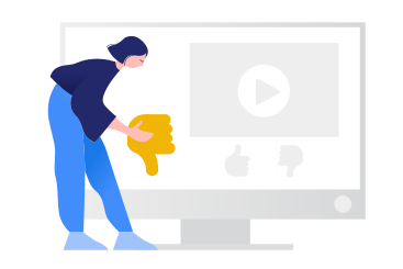 Woman giving a dislike under video PNG, SVG