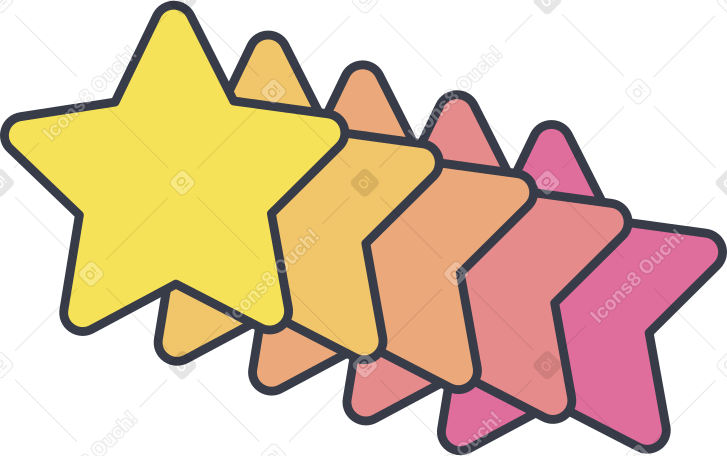 five stars Illustration in PNG, SVG