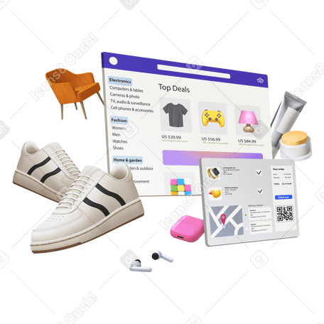 Online marketplace in browser window PNG, SVG