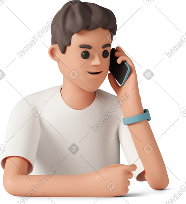 Man talking on the phone PNG, SVG