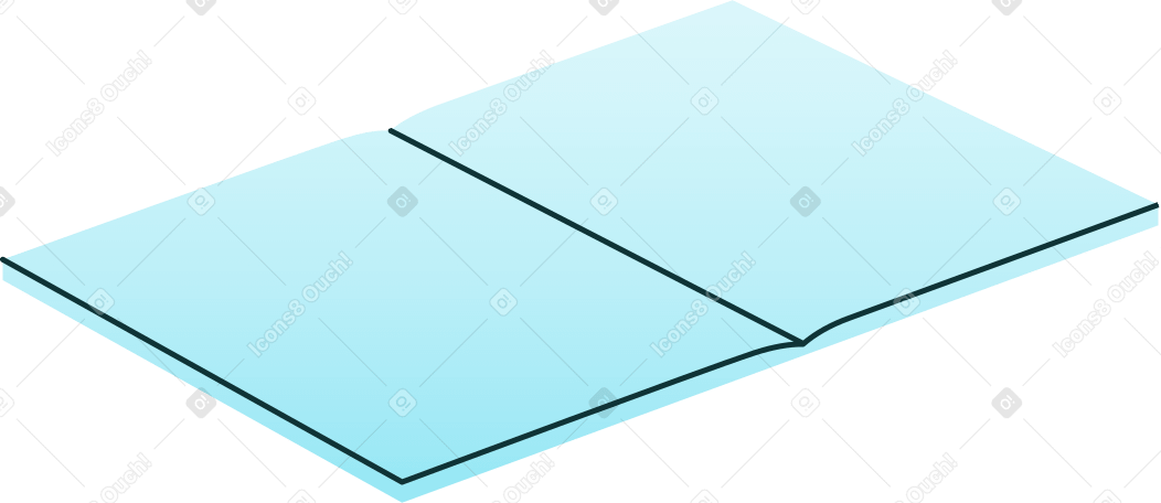 Cahier bleu ouvert PNG, SVG