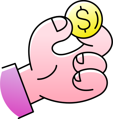 hand holding a dollar coin PNG, SVG