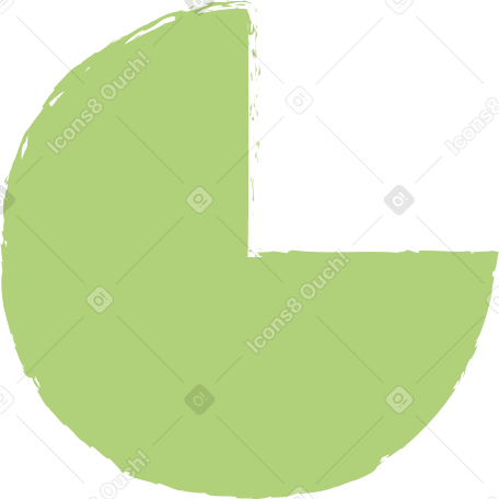 green pie chart PNG、SVG