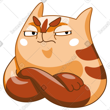 猫双臂交叉看着不愉快的东西 PNG, SVG