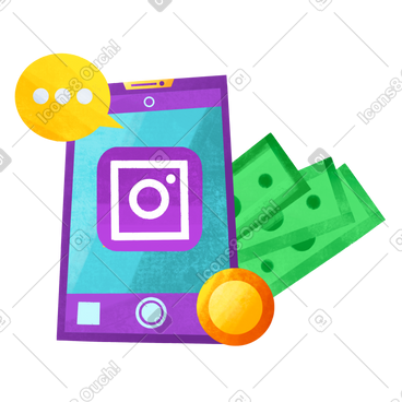 Earning on social media PNG, SVG