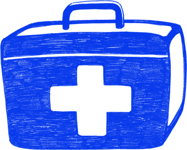 blue bag with medicines PNG, SVG