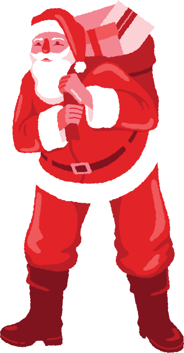 Santa con regalos PNG, SVG