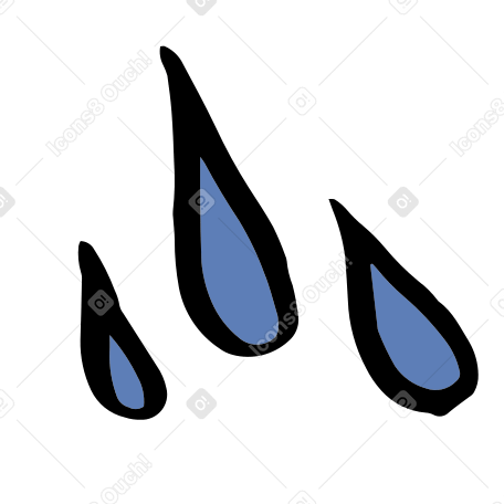 three blue drops Illustration in PNG, SVG