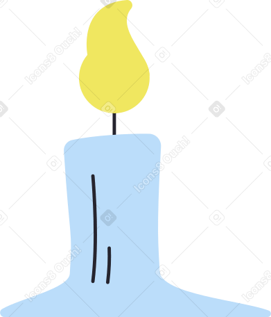 super small light blue candle Illustration in PNG, SVG