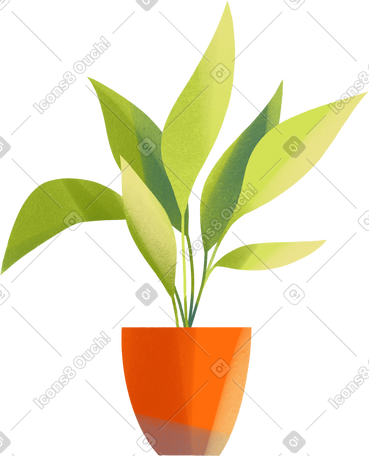 home plant in orange pot PNG, SVG