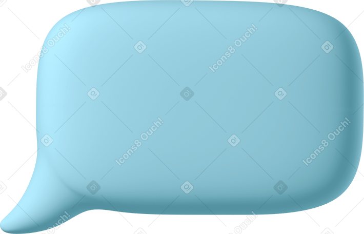 3D small blue speech bubble lower left Illustration in PNG, SVG