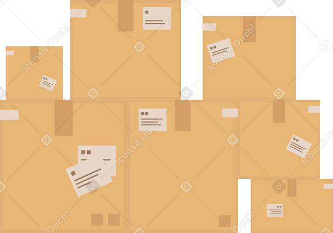 stack of boxes Illustration in PNG, SVG