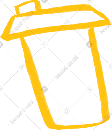 Yellow plastic coffee cup PNG, SVG